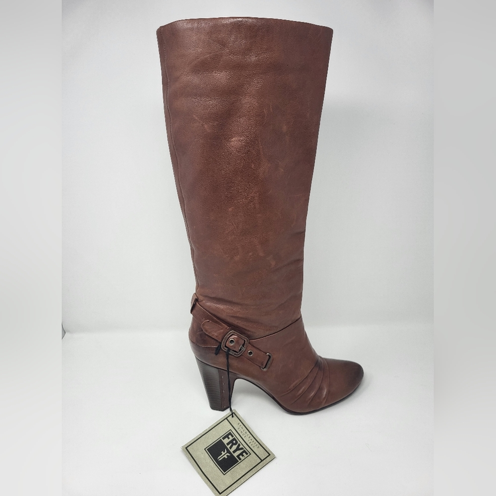 1 Frye Women Single Bethany Strappy Leather Heeled Tall Right Boot 10M A…‎ - Picture 2 of 14